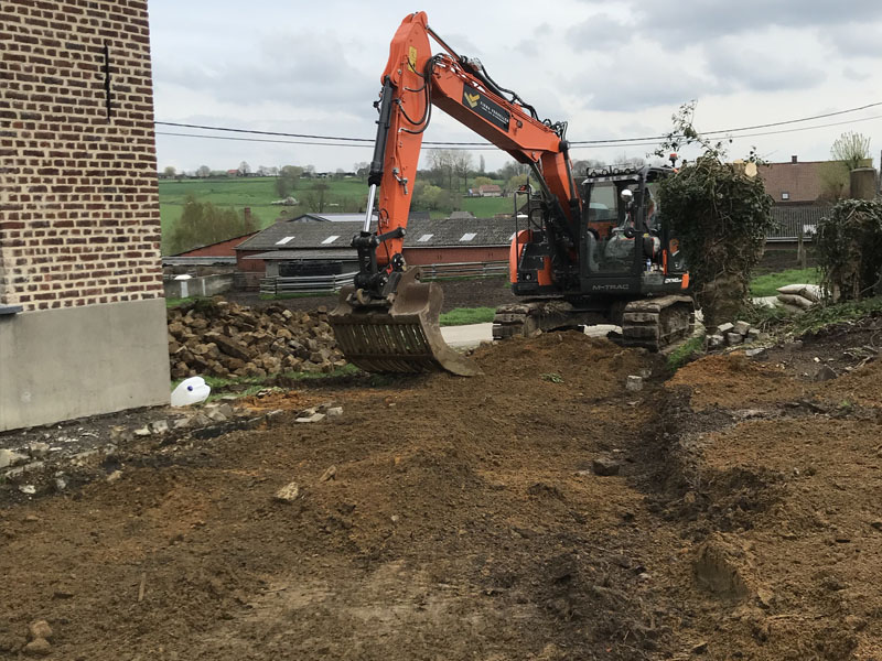 grondwerken te Maarkedal Oost-Vlaanderen