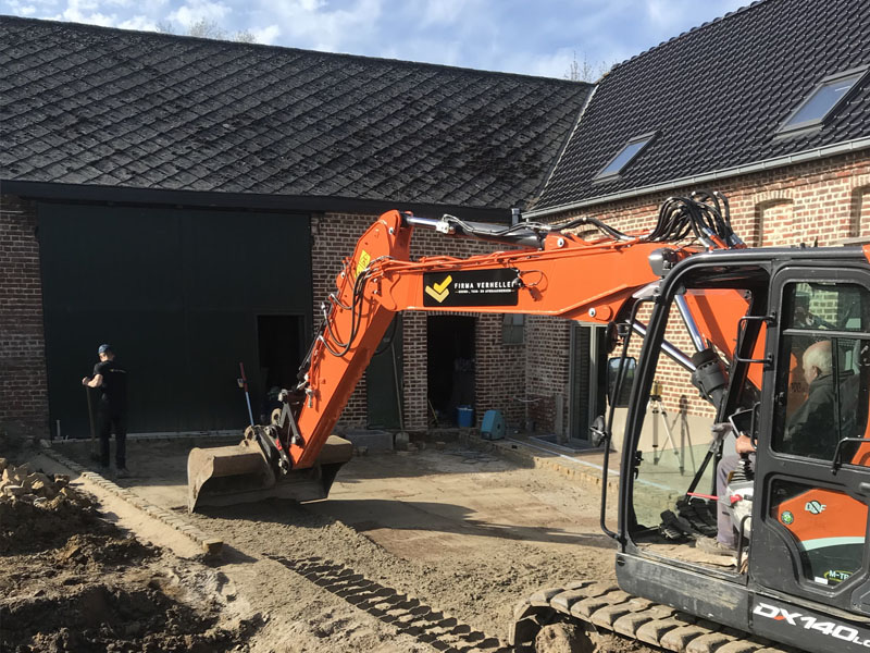 Heraanleg oprit kasseien te Maarkedal Oost-Vlaanderen